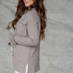 Raw Edge Thermal Shacket 28 Raw Edge Thermal Shacket -Women's Clothing Store untitled 2284