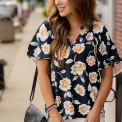 Floating Blooms Relaxed Sleeve Tee 27 Floating Blooms Relaxed Sleeve Tee -Women's Clothing Store untitled 2404