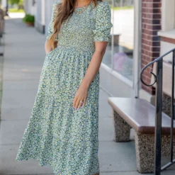 Daisies Ruched Top Midi Dress 25 Daisies Ruched Top Midi Dress -Women's Clothing Store untitled 2452