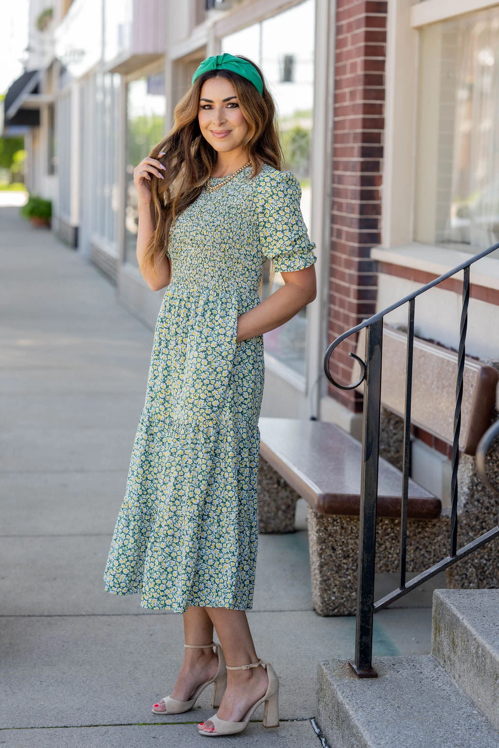 Daisies Ruched Top Midi Dress 7 Daisies Ruched Top Midi Dress - Image 7