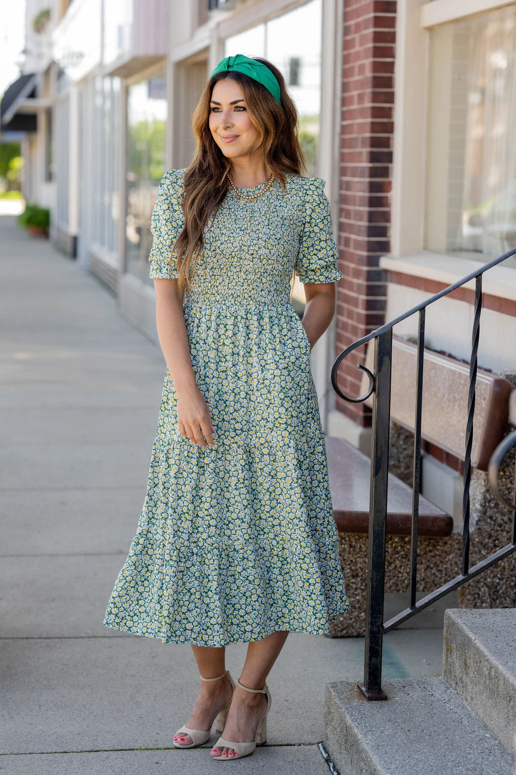 Daisies Ruched Top Midi Dress 3 Daisies Ruched Top Midi Dress - Image 3