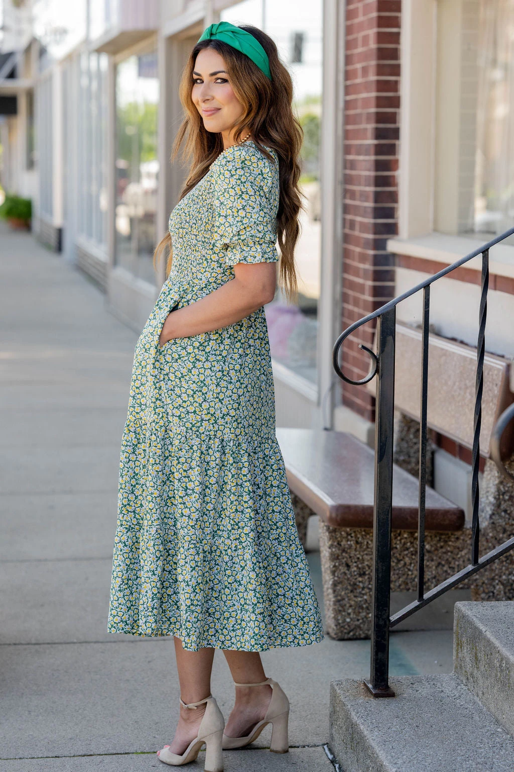 Daisies Ruched Top Midi Dress 5 Daisies Ruched Top Midi Dress - Image 5