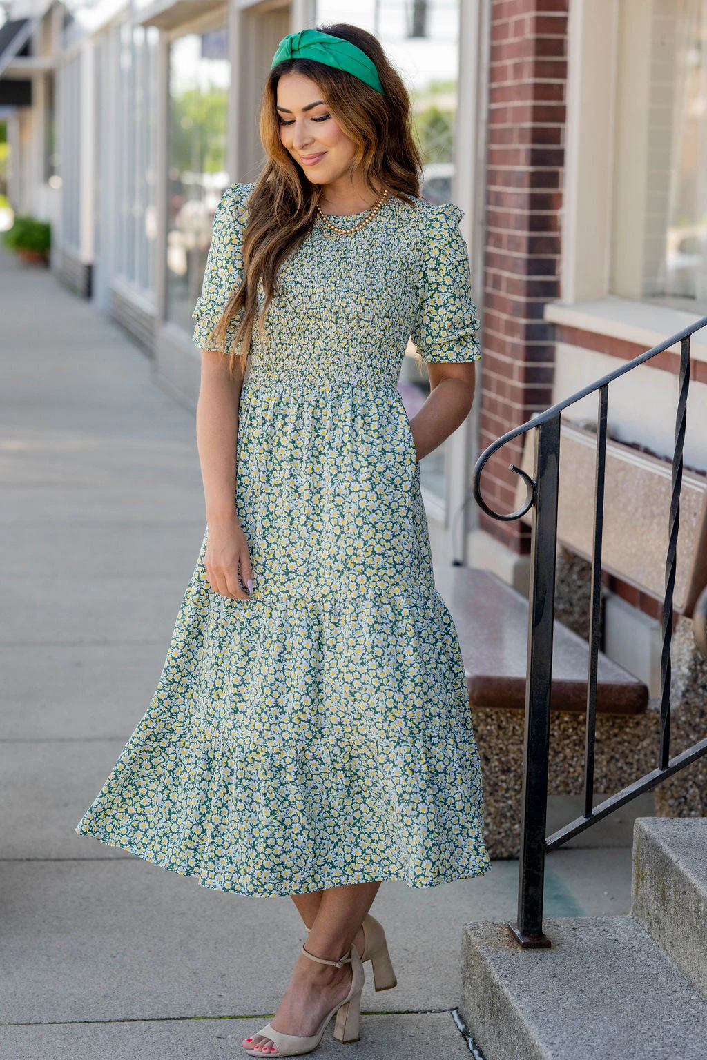 Daisies Ruched Top Midi Dress 12 Daisies Ruched Top Midi Dress - Image 12