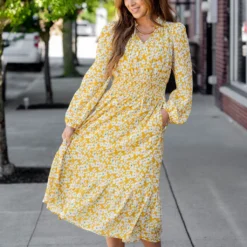 Azalea Ruffle Bottom Midi Dress