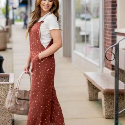 Spotted Tie Strap Jumpsuit -Women's Clothing Store untitled 2523 d21a7151 cb9f 4443 93f2 1cd8432704df