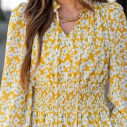 Azalea Ruffle Bottom Midi Dress -Women's Clothing Store untitled 2534