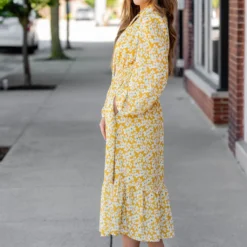 Azalea Ruffle Bottom Midi Dress -Women's Clothing Store untitled 2539