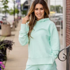 Ribbed Side Slit Hooded Sweatshirt 29 Ribbed Side Slit Hooded Sweatshirt -Women's Clothing Store untitled 2542