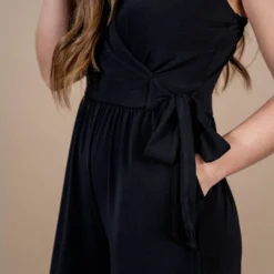 Side Tie V-Neck Jumpsuit -Women's Clothing Store untitled 2545