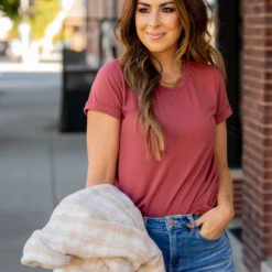 So Soft Cuffed Sleeve Tee -Women's Clothing Store untitled 2549 558201