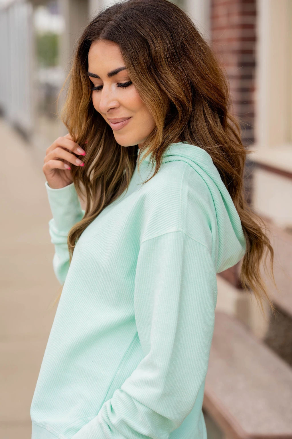 Ribbed Side Slit Hooded Sweatshirt 13 Ribbed Side Slit Hooded Sweatshirt - Image 13