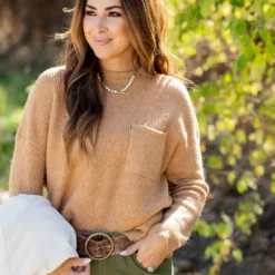 Pocket Accented Knit Sweater -Women's Clothing Store untitled 2553