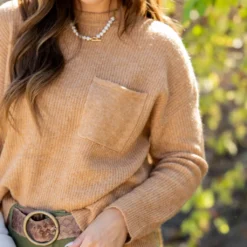 Pocket Accented Knit Sweater -Women's Clothing Store untitled 2560 5cf803f0 95f0 473f a8bf a77bb3705094