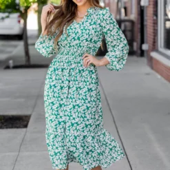 Azalea Ruffle Bottom Midi Dress -Women's Clothing Store untitled 2595