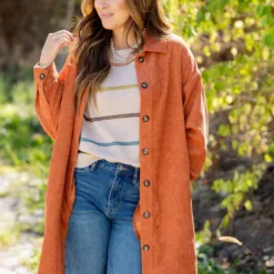 Corded Side Slit Tunic Shacket