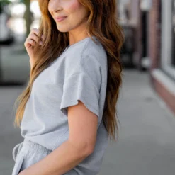 Textured Tri Button Relaxed Tee -Women's Clothing Store untitled 2636 677ea8bc 1ff9 4fab 9d90 ed8755e9f88c