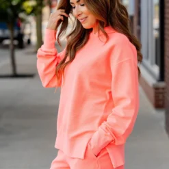 Ribbed Side Slit Hooded Sweatshirt 38 Ribbed Side Slit Hooded Sweatshirt -Women's Clothing Store untitled 2646