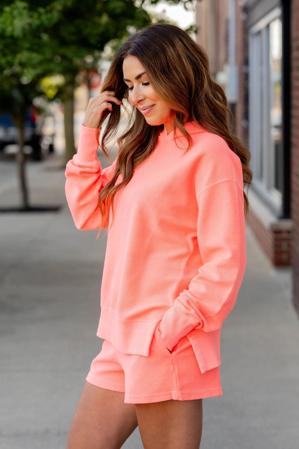 Ribbed Side Slit Hooded Sweatshirt 19 Ribbed Side Slit Hooded Sweatshirt - Image 19