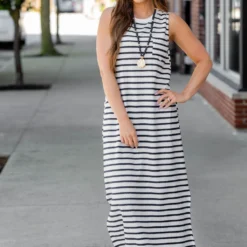 Scalloped Stripes Side Slit Maxi Dress -Women's Clothing Store untitled 2654 2eb6a1b9 aa7b 4355 b9ae ea5b9a6239e8