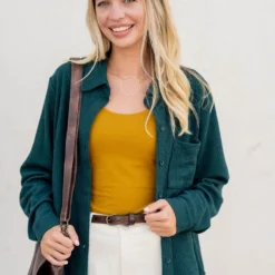 Braided Single Pocket Shacket