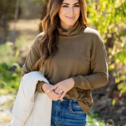 Simple So Soft Cowl Neck Sweater Tee