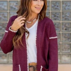 Scalloped Stitched Trim Cardigan -Women's Clothing Store untitled 2767 39629c01 9a68 4c1e baa9 4d2c39af600e