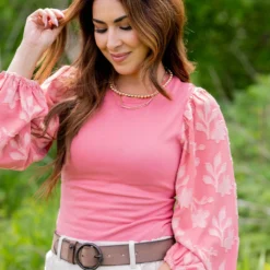 Subtle Floral Sleeve Blouse -Women's Clothing Store untitled 2786