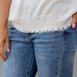 Distressed American Flag Short Sleeve Sweater -Women's Clothing Store untitled 2799 b663fff3 2421 42eb b0a2 d2aeef27e7a8