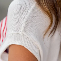 Distressed American Flag Short Sleeve Sweater -Women's Clothing Store untitled 2807 b504bf3d 839b 48a0 8a8a e9243ad60683