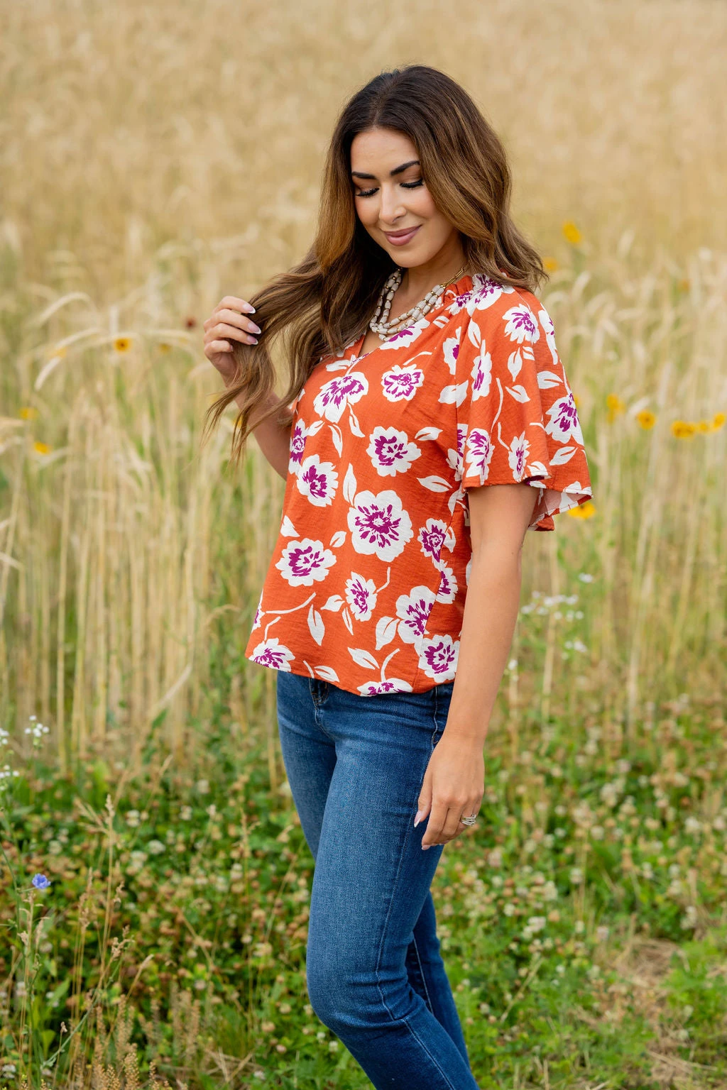 Floating Blooms Relaxed Sleeve Tee 12 Floating Blooms Relaxed Sleeve Tee - Image 12