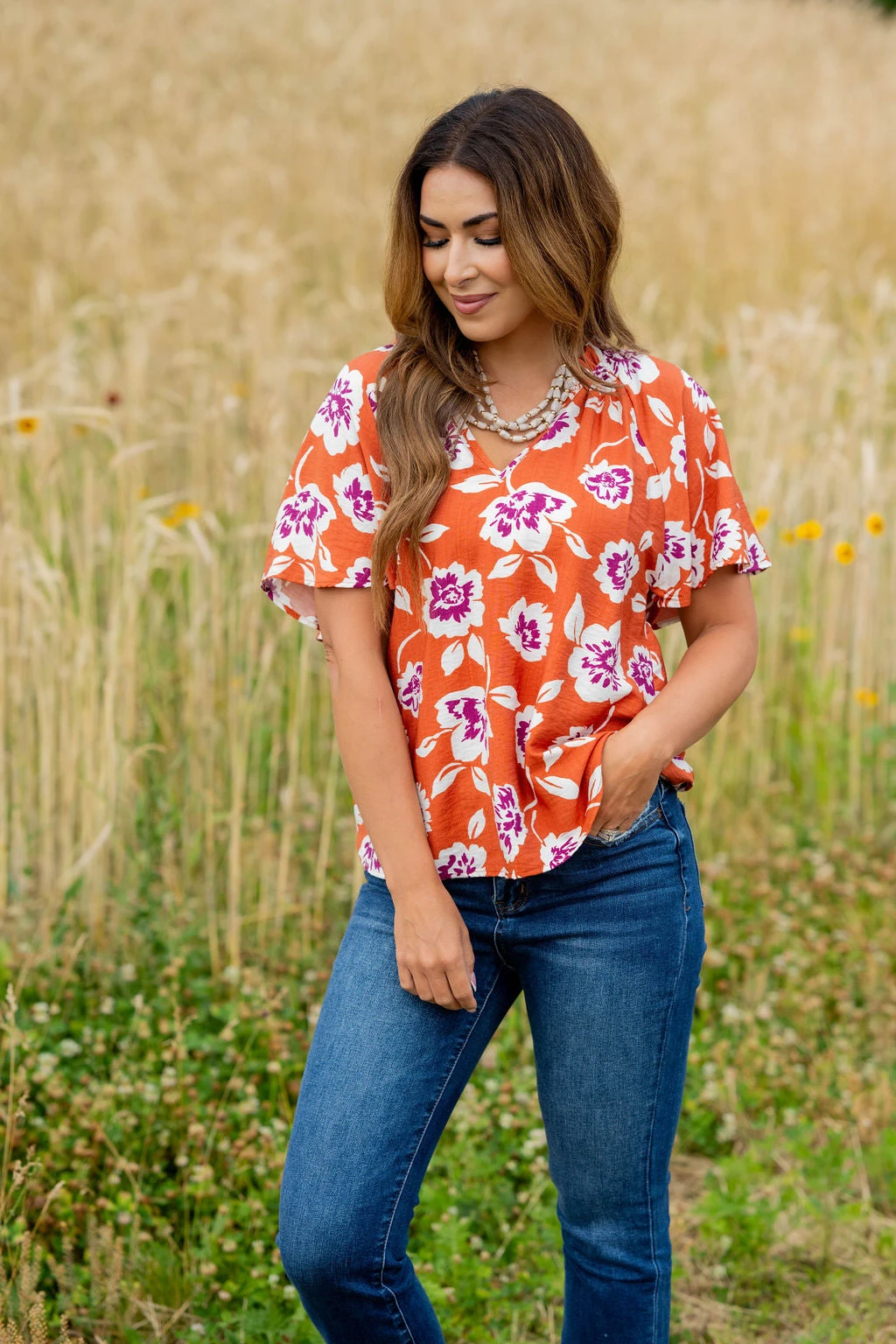 Floating Blooms Relaxed Sleeve Tee 13 Floating Blooms Relaxed Sleeve Tee - Image 13