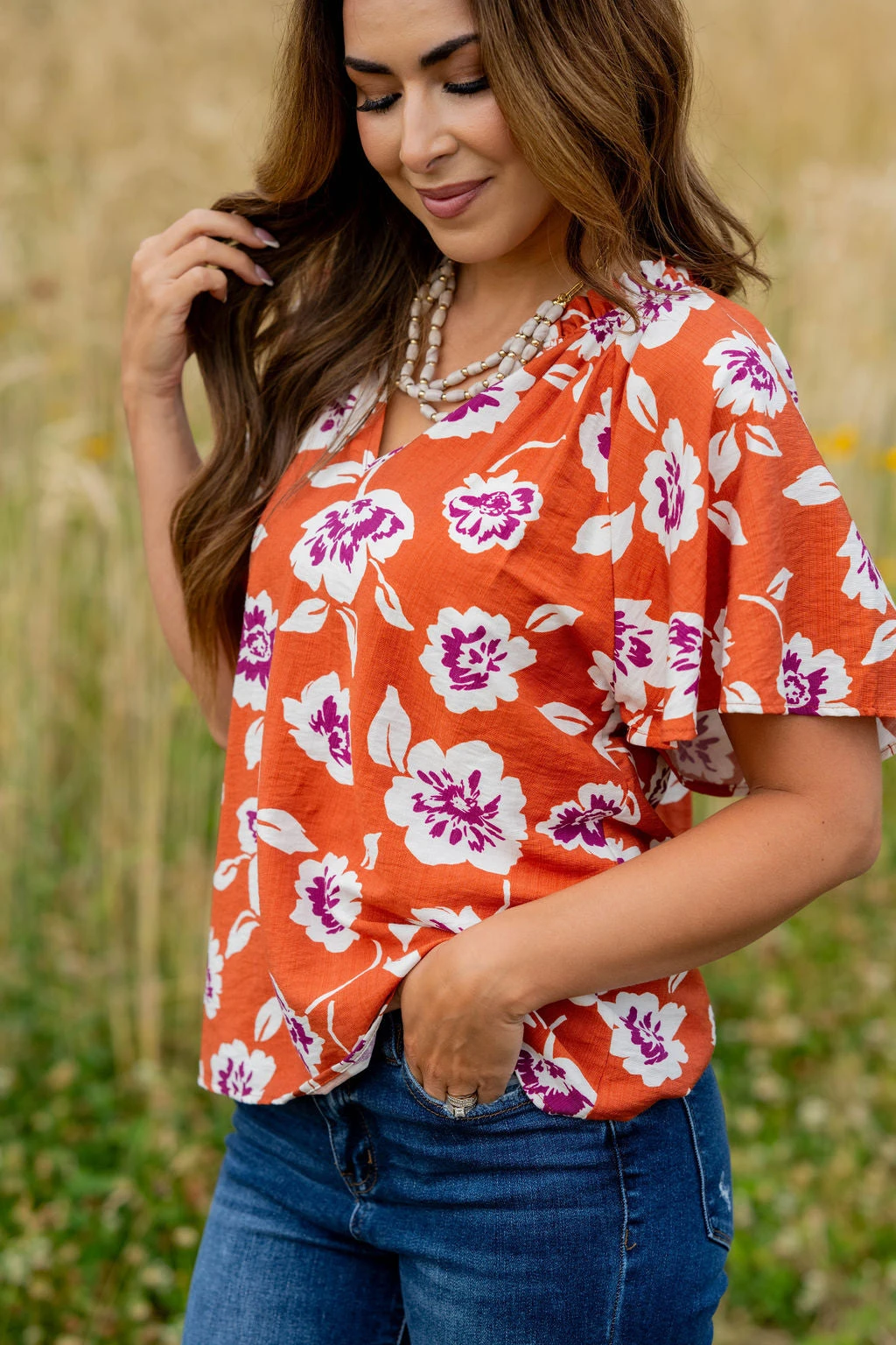 Floating Blooms Relaxed Sleeve Tee 14 Floating Blooms Relaxed Sleeve Tee - Image 14