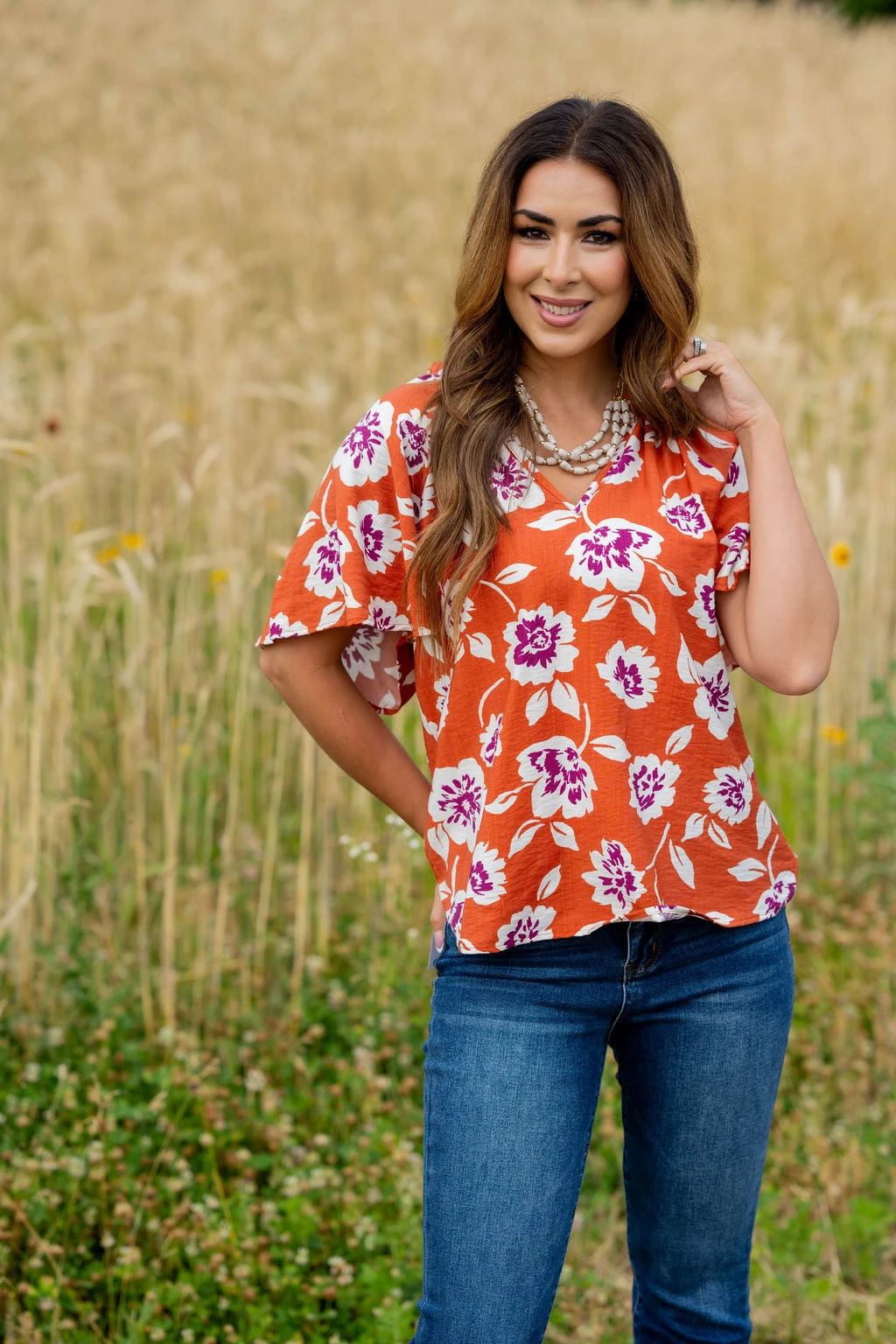 Floating Blooms Relaxed Sleeve Tee 15 Floating Blooms Relaxed Sleeve Tee - Image 15