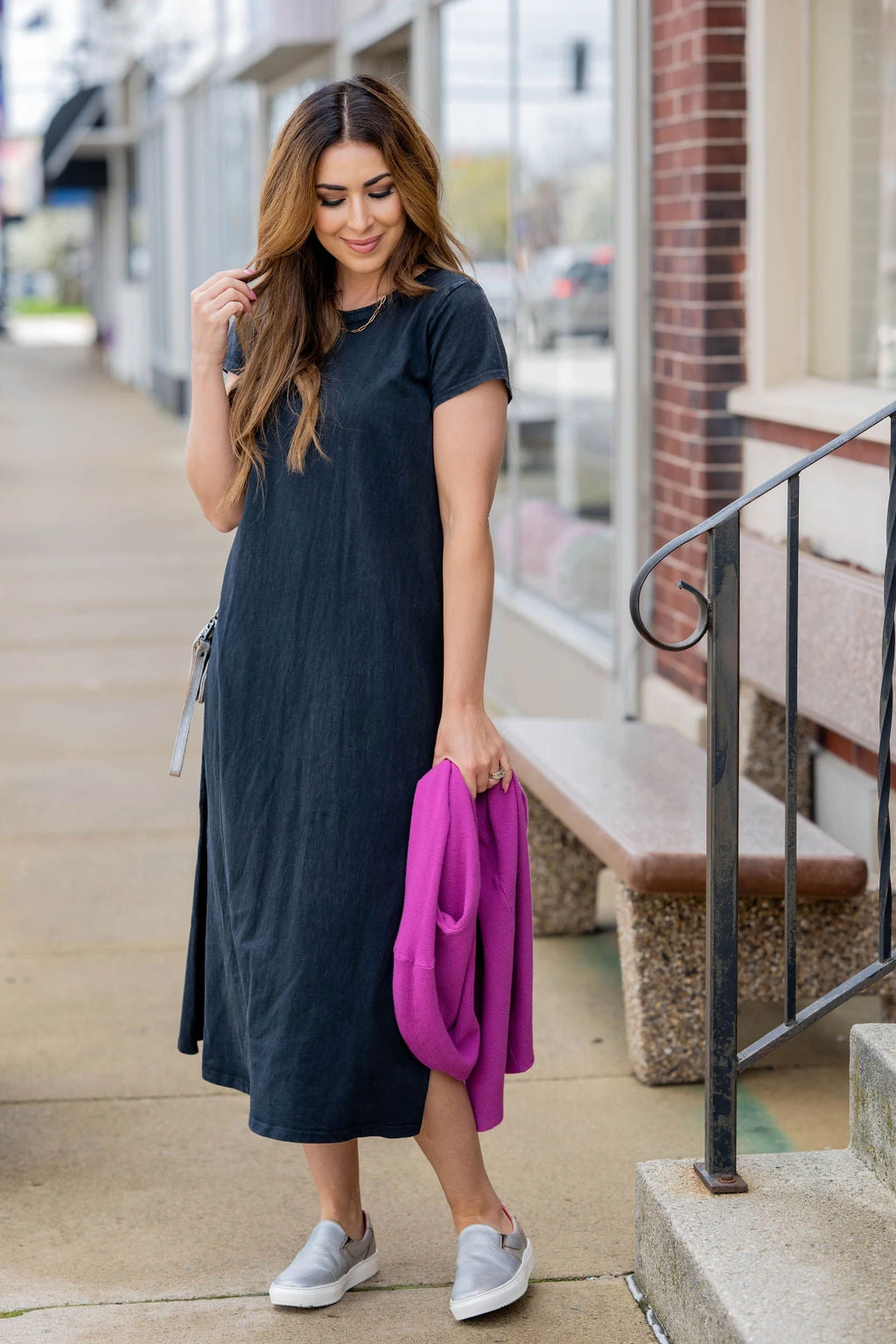 Vintage Side Slit Midi Tee Dress 16 Vintage Side Slit Midi Tee Dress - Image 16