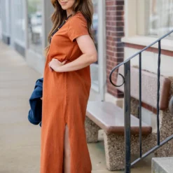 Vintage Side Slit Midi Tee Dress 39 Vintage Side Slit Midi Tee Dress -Women's Clothing Store untitled 2875