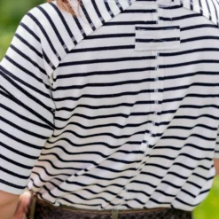 Striped Raw Stitched Tee -Women's Clothing Store untitled 2888 d6241afe 9b41 4621 be7f 1272699b1508