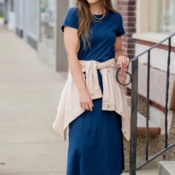 Vintage Side Slit Midi Tee Dress 22 Vintage Side Slit Midi Tee Dress -Women's Clothing Store untitled 2934