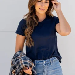 So Soft Cuffed Sleeve Tee -Women's Clothing Store untitled 2940 394663