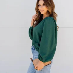 Textured Balloon Sleeve Blouse 17 Textured Balloon Sleeve Blouse -Women's Clothing Store untitled 2959 744437