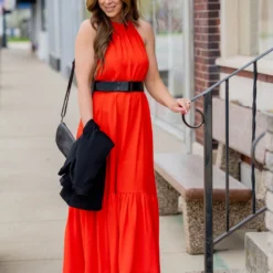 Tiered Halter Tank Maxi Dress