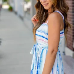 Watercolor Stripes Tiered Maxi Dress -Women's Clothing Store untitled 3 155