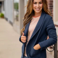 Dual Pocket Cotton Blazer -Women's Clothing Store untitled 3 212