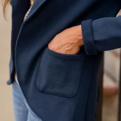 Dual Pocket Cotton Blazer -Women's Clothing Store untitled 3 215