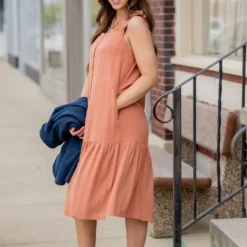 Button Accented Ruched Strap Midi Dress -Women's Clothing Store untitled 3057 c7841679 51f9 4140 b4c3 0375aab93fd0