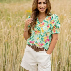 Brush Stroke Puff Sleeve Blouse -Women's Clothing Store untitled 3072 f5fc688b ff5f 46f0 a142 94d8313842d9