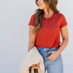 So Soft Cuffed Sleeve Tee -Women's Clothing Store untitled 3074 652323