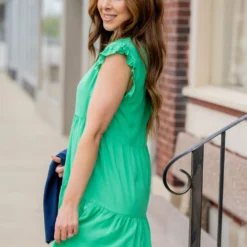 Tiered Ruffle Trim V Dress -Women's Clothing Store untitled 3085 5618cae9 8db9 4bc4 ae94 95fa030d5e87