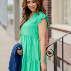 Tiered Ruffle Trim V Dress -Women's Clothing Store untitled 3086 e5497799 7047 4b33 8281 1cf0f2fcddf0