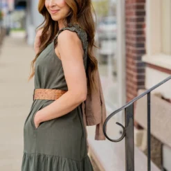 Button Accented Ruched Strap Midi Dress -Women's Clothing Store untitled 3127