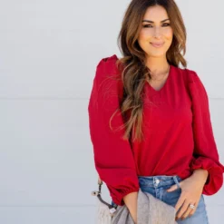 Textured Balloon Sleeve Blouse 26 Textured Balloon Sleeve Blouse -Women's Clothing Store untitled 3159 630494